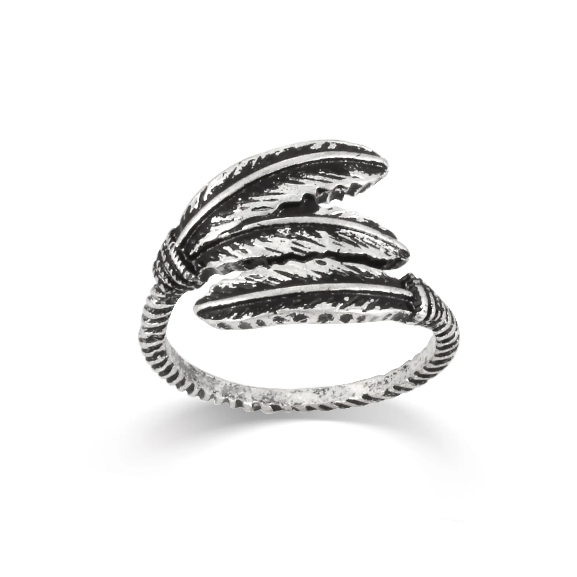 SILVER FEATHER WRAP SIZE 6  RINGS #ADX6800246 (SHA10)