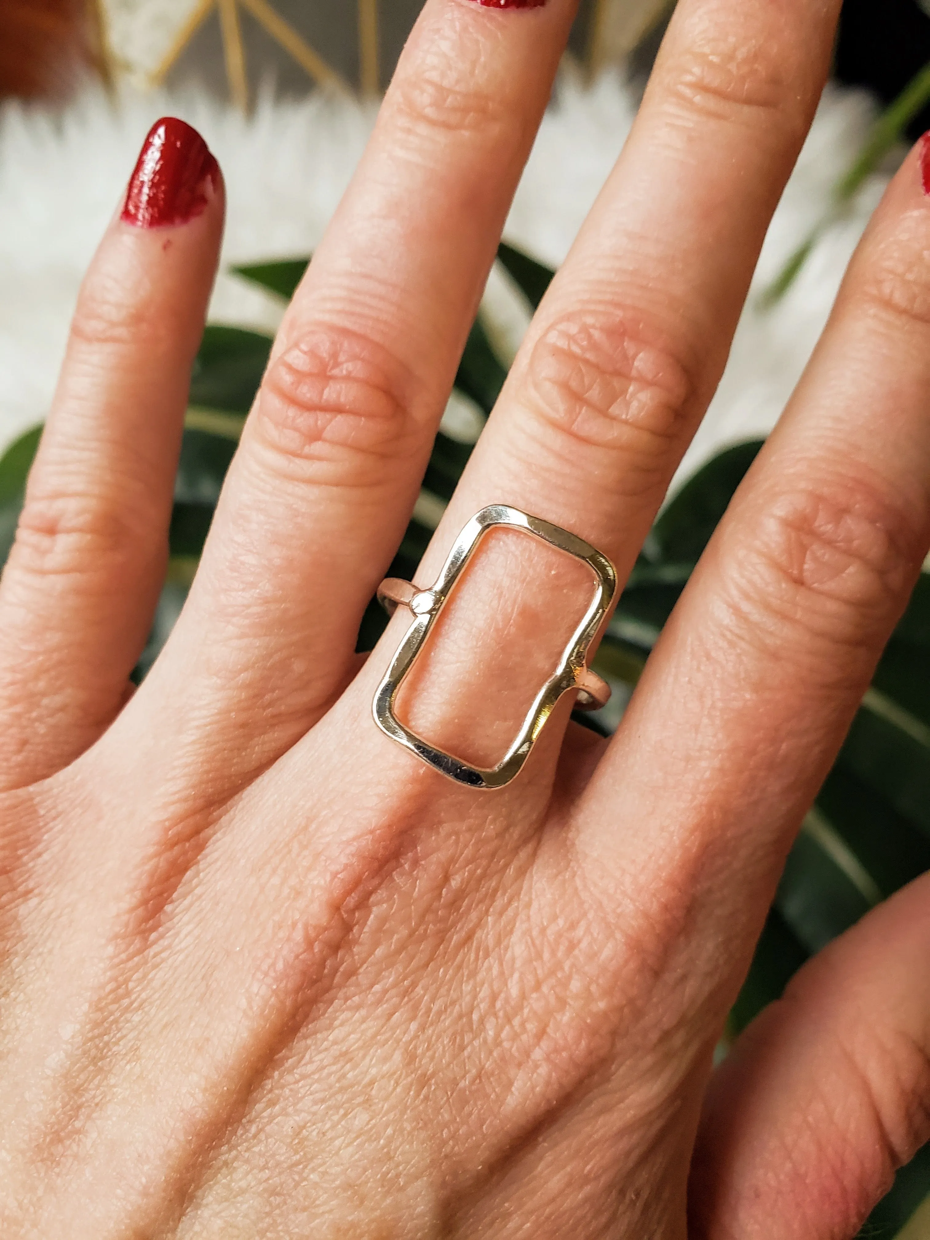 Silver Rectangle Ring