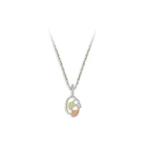 Simple Foliage - Sterling Silver Black Hills Gold Pendant