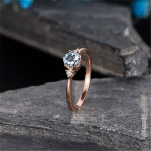 Simple Rose Gold Crystal Ring