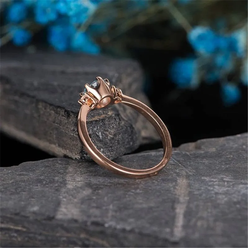 Simple Rose Gold Crystal Ring