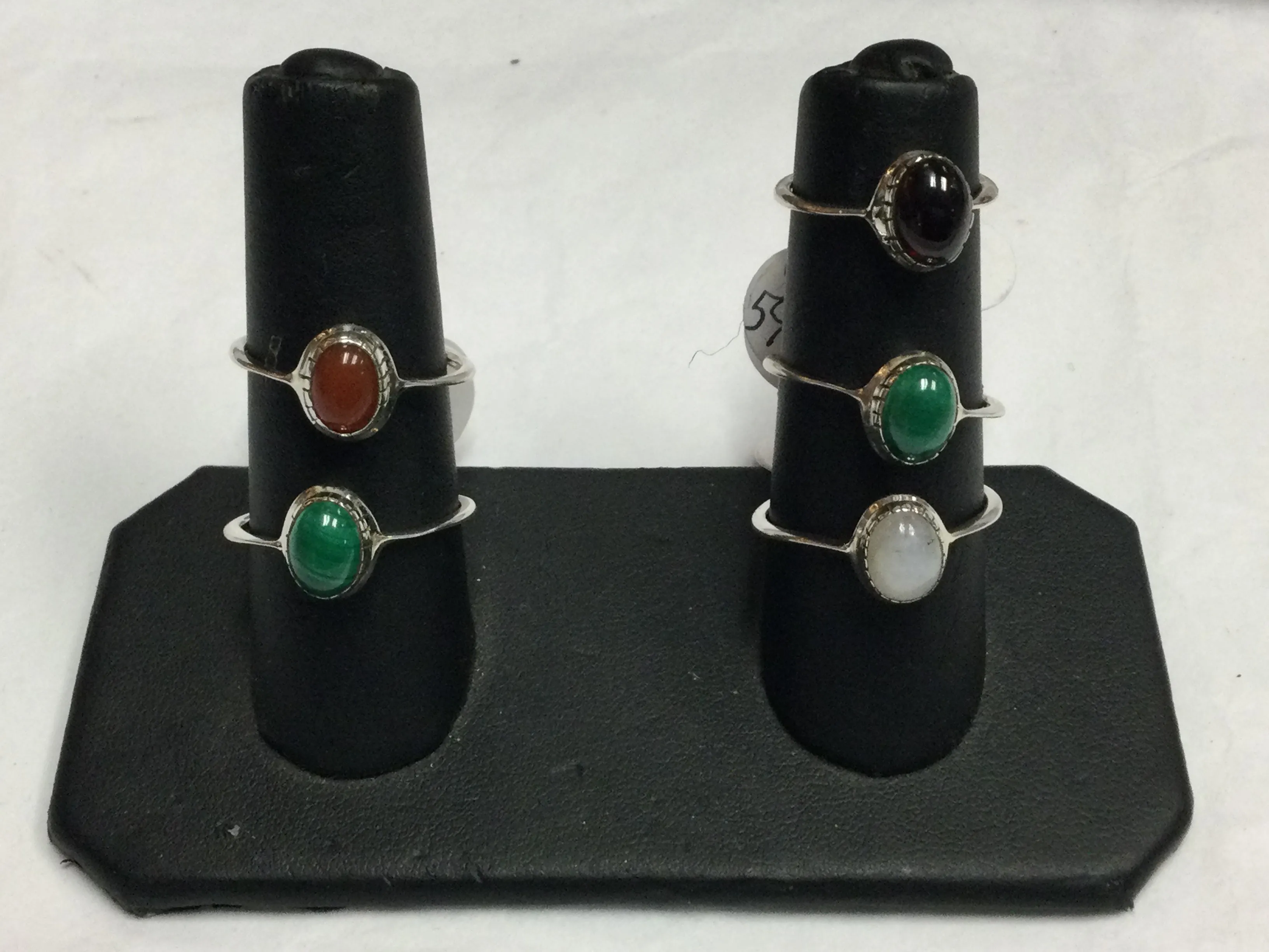 Simple Silver Rings (Various Stones)