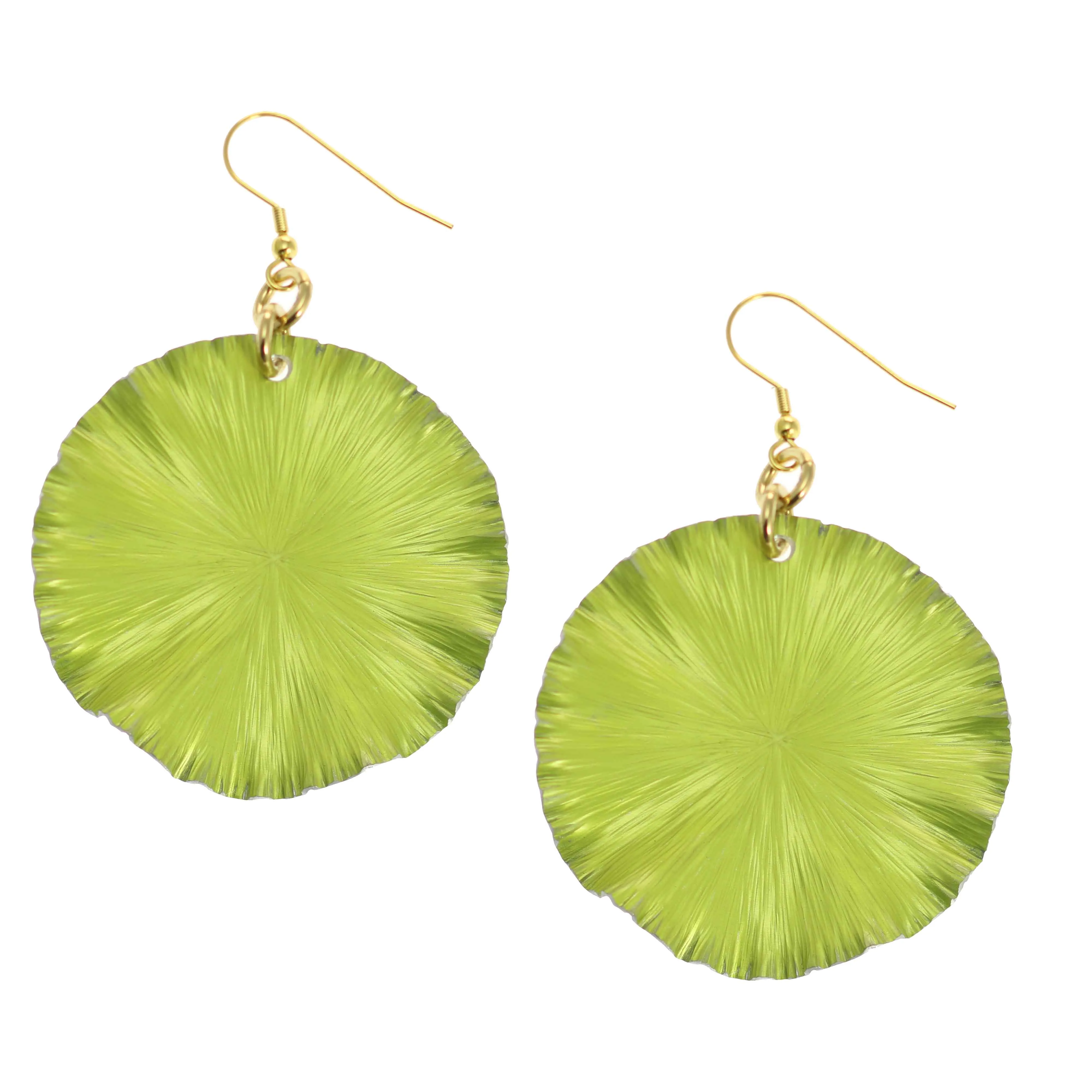 Sour Candy Apple Anodized Aluminum Large Lily Pad Earrings
