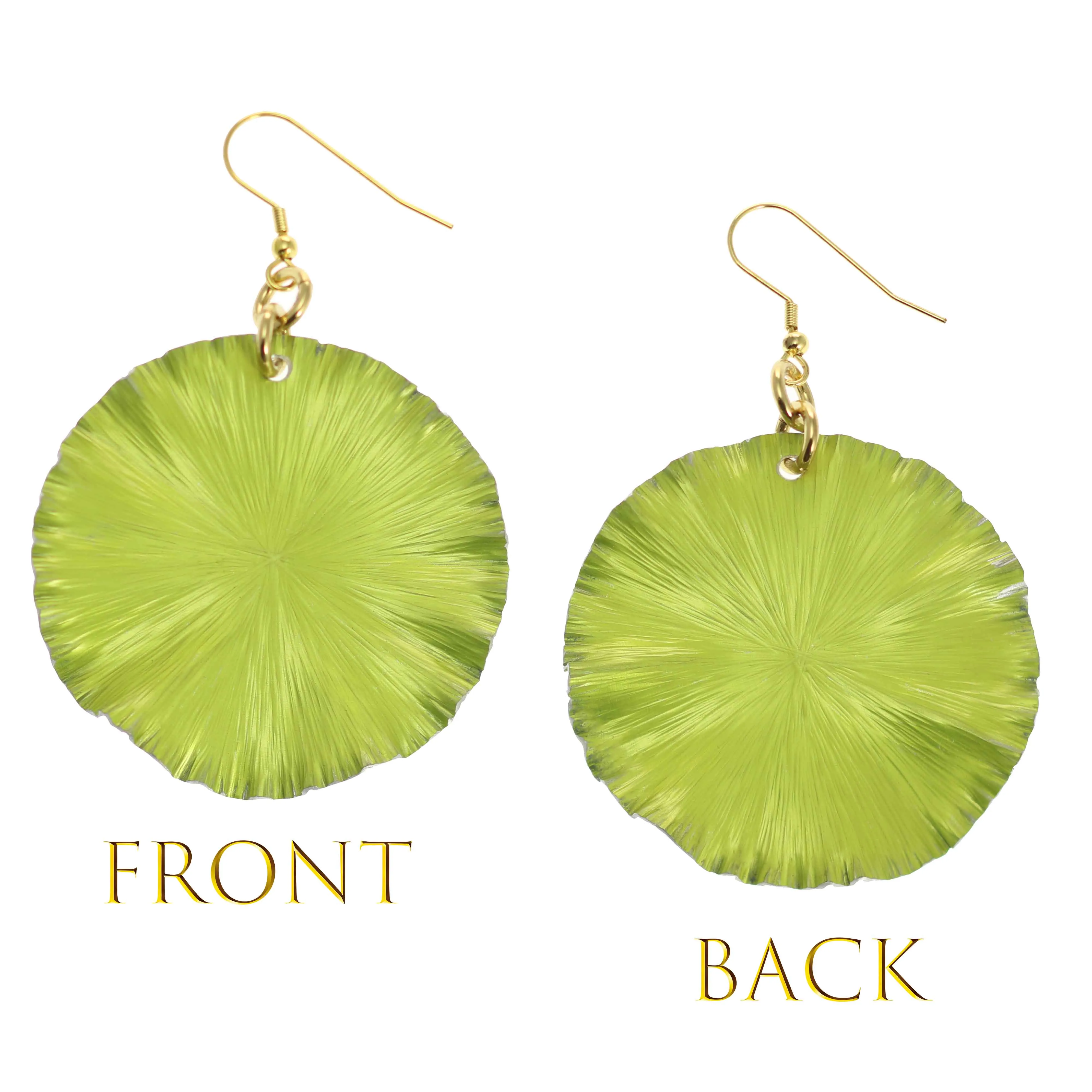 Sour Candy Apple Anodized Aluminum Large Lily Pad Earrings