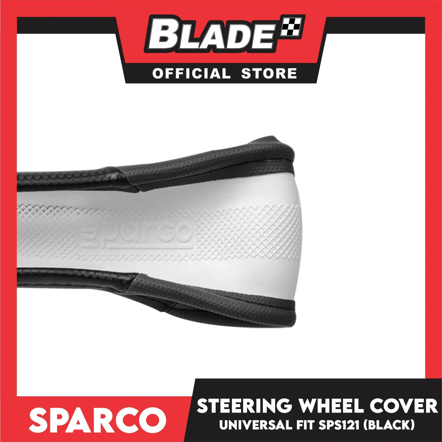 Sparco Corsa Steering Wheel Cover SPS121GR (Black With Gray) Universal Fit for Toyota, Mitsubishi, Honda, Hyundai, Ford, Nissan, Suzuki, Isuzu, Kia, MG and more