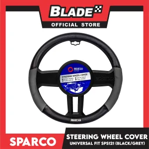 Sparco Corsa Steering Wheel Cover SPS121GR (Black With Gray) Universal Fit for Toyota, Mitsubishi, Honda, Hyundai, Ford, Nissan, Suzuki, Isuzu, Kia, MG and more