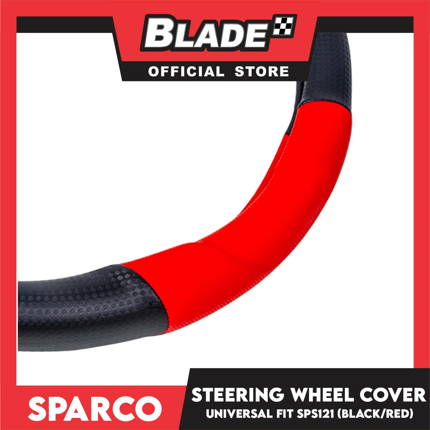 Sparco Corsa Steering Wheel Cover SPS121RD (Black With Red) Universal Fit for Toyota, Mitsubishi, Honda, Hyundai, Ford, Nissan, Suzuki, Isuzu, Kia, MG and more