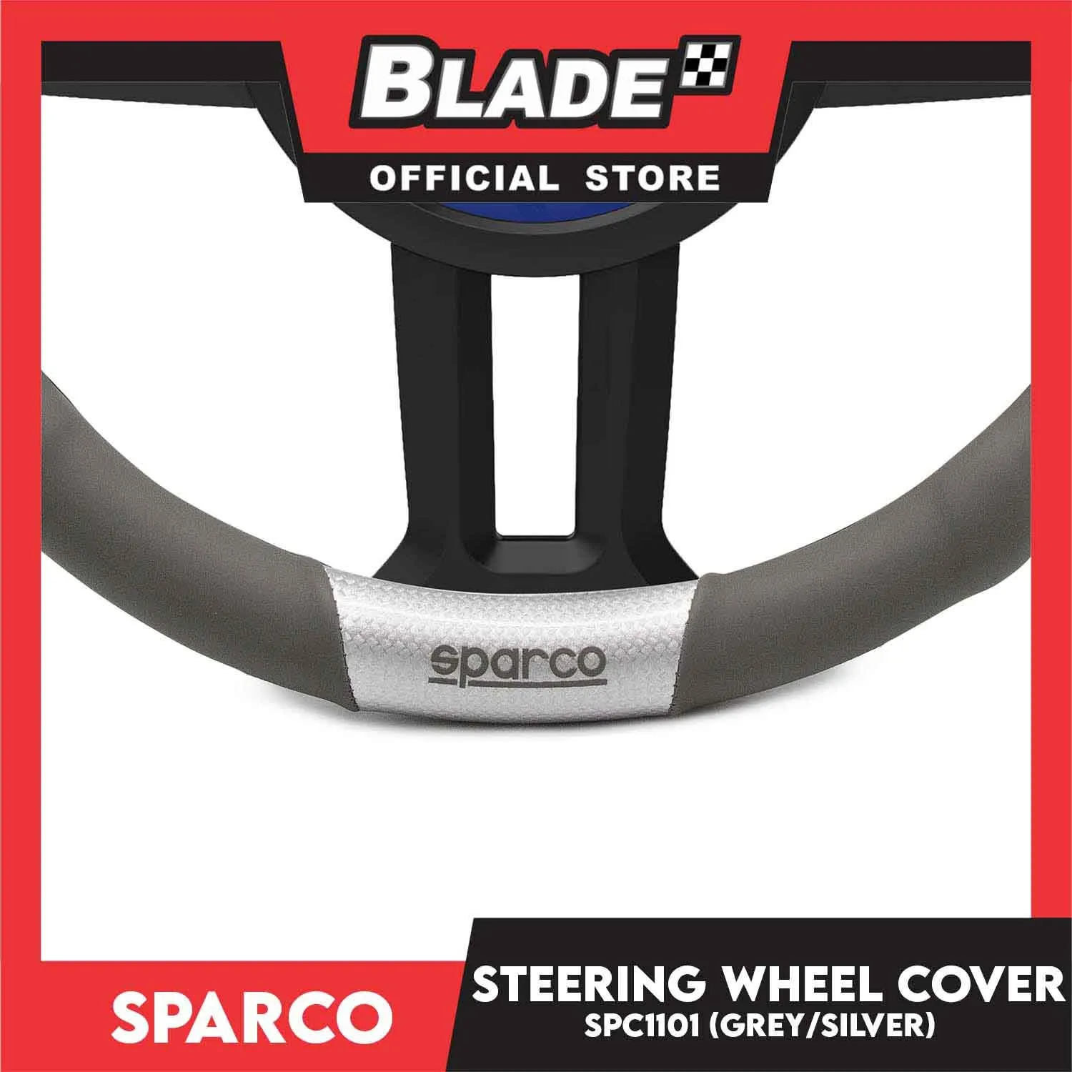 Sparco Steering Wheel Cover (Grey/Silver) SPC1101 for Toyota, Mitsubishi, Honda, Hyundai, Ford, Nissan, Suzuki, Isuzu, Kia, MG and more