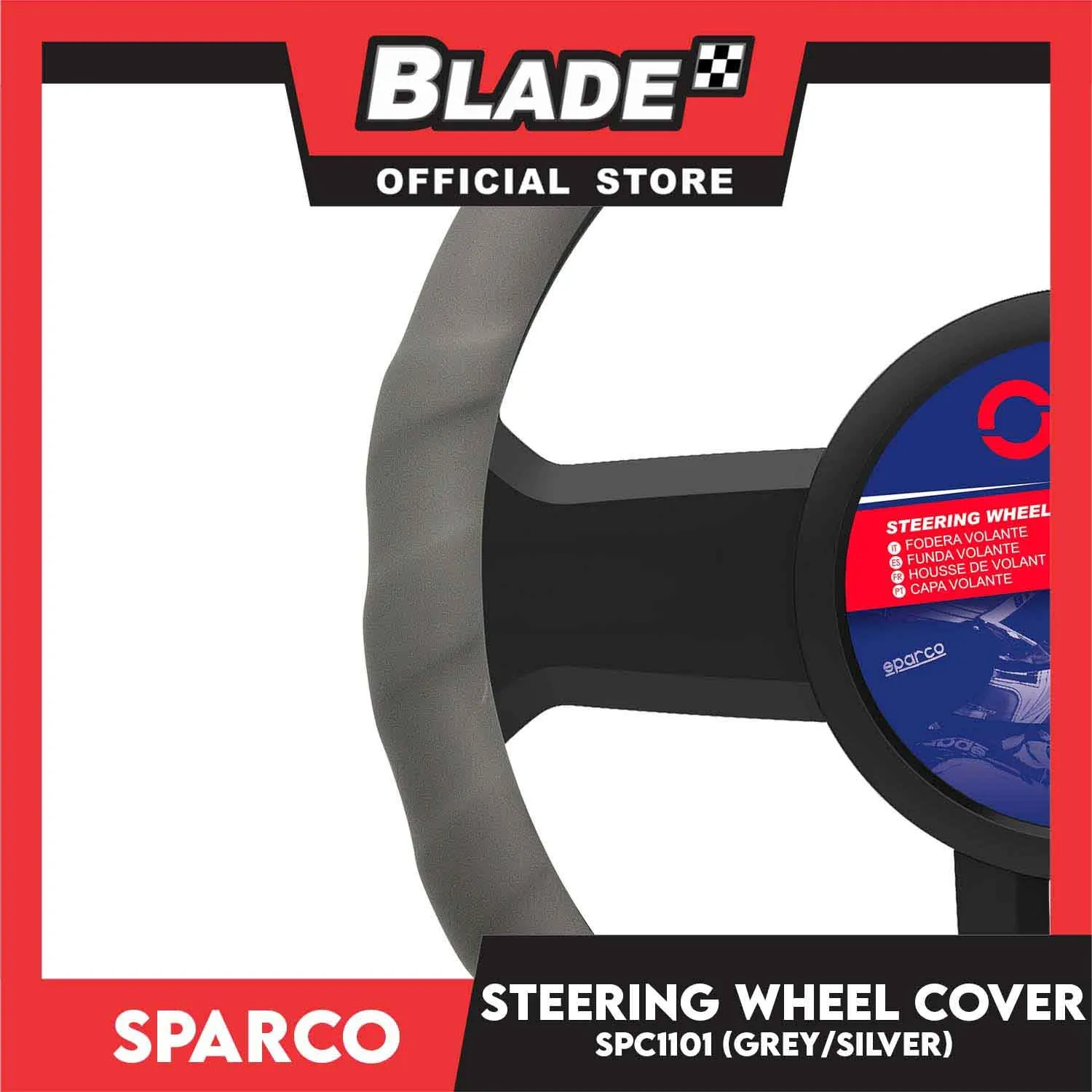 Sparco Steering Wheel Cover (Grey/Silver) SPC1101 for Toyota, Mitsubishi, Honda, Hyundai, Ford, Nissan, Suzuki, Isuzu, Kia, MG and more