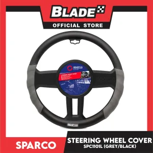 Sparco Steering Wheel Cover SPC1101L (Gray/Black) for Toyota, Mitsubishi, Honda, Hyundai, Ford, Nissan, Suzuki, Isuzu, Kia, MG and more
