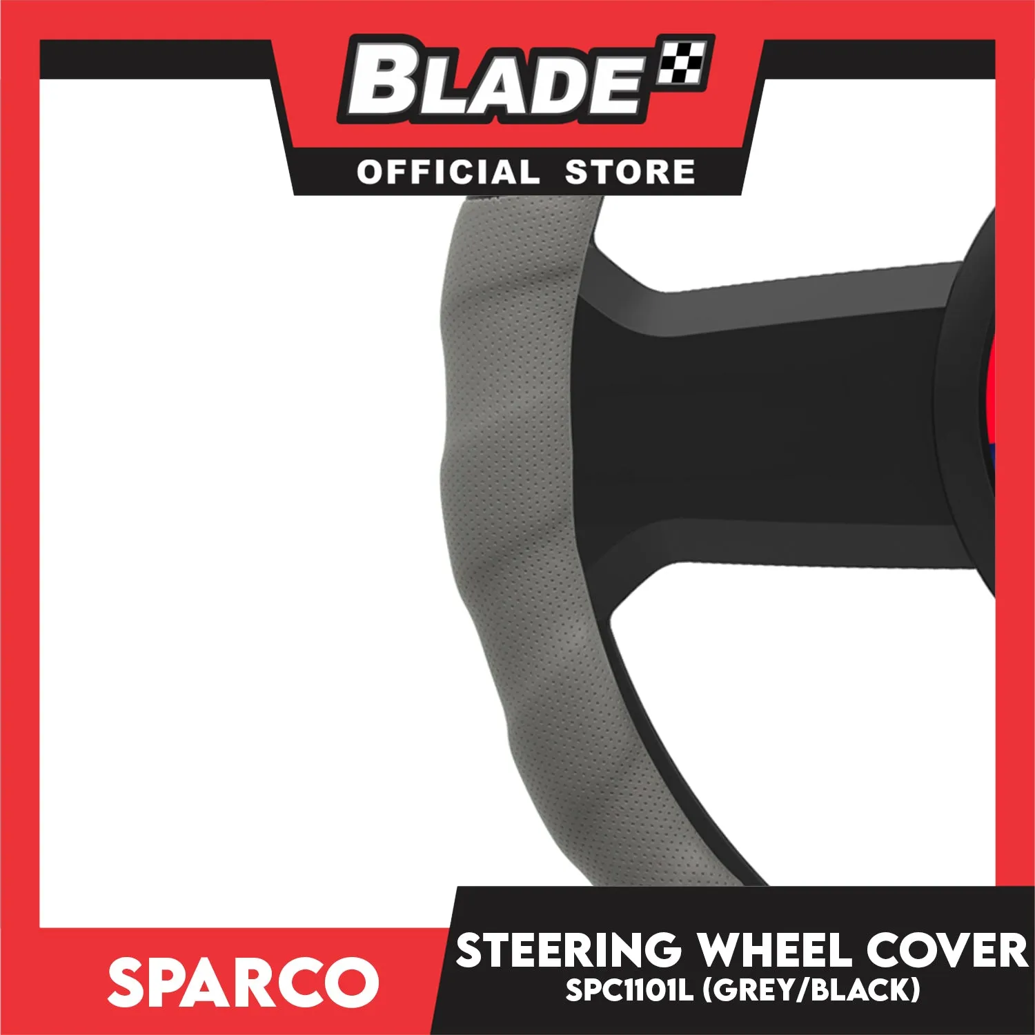Sparco Steering Wheel Cover SPC1101L (Gray/Black) for Toyota, Mitsubishi, Honda, Hyundai, Ford, Nissan, Suzuki, Isuzu, Kia, MG and more