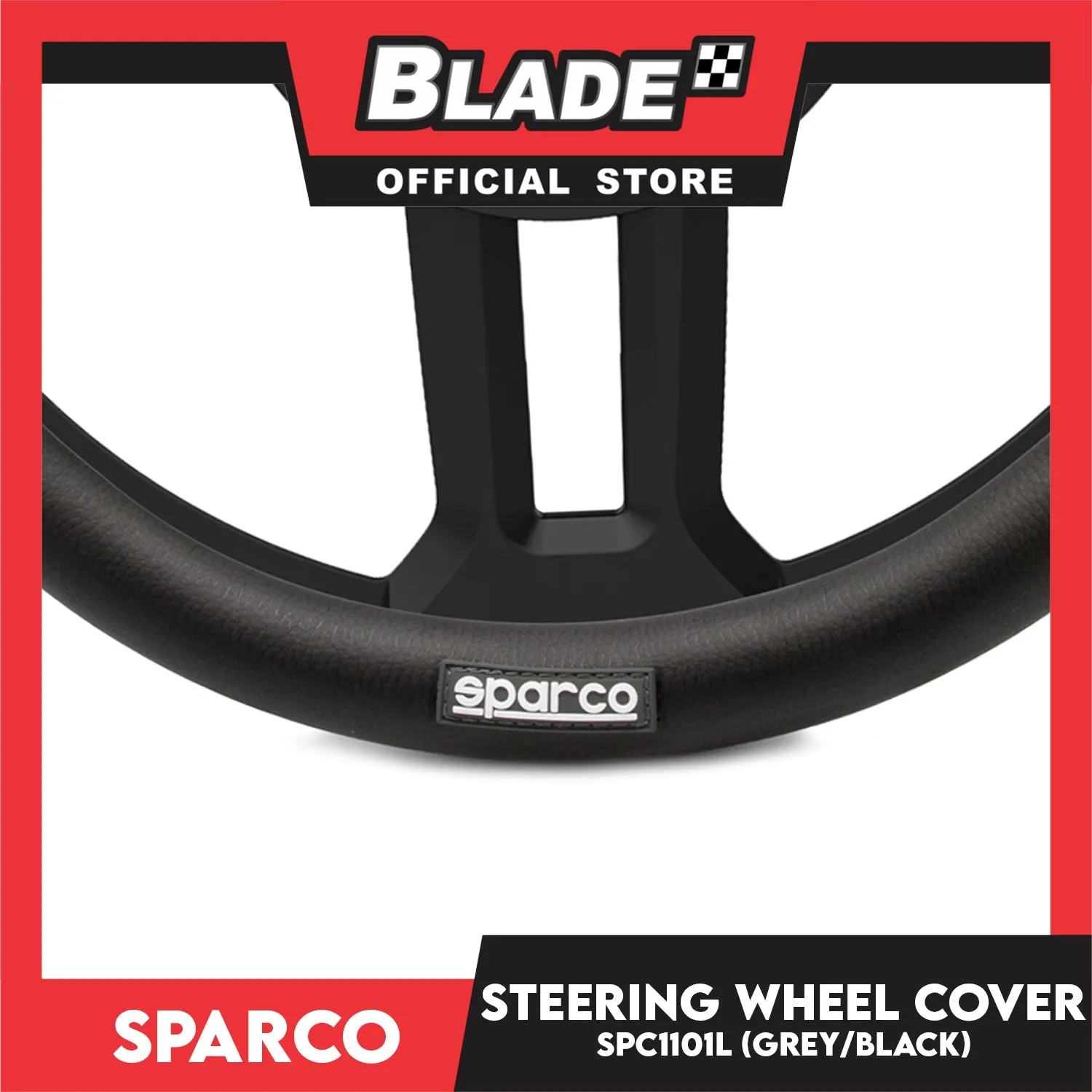 Sparco Steering Wheel Cover SPC1101L (Gray/Black) for Toyota, Mitsubishi, Honda, Hyundai, Ford, Nissan, Suzuki, Isuzu, Kia, MG and more