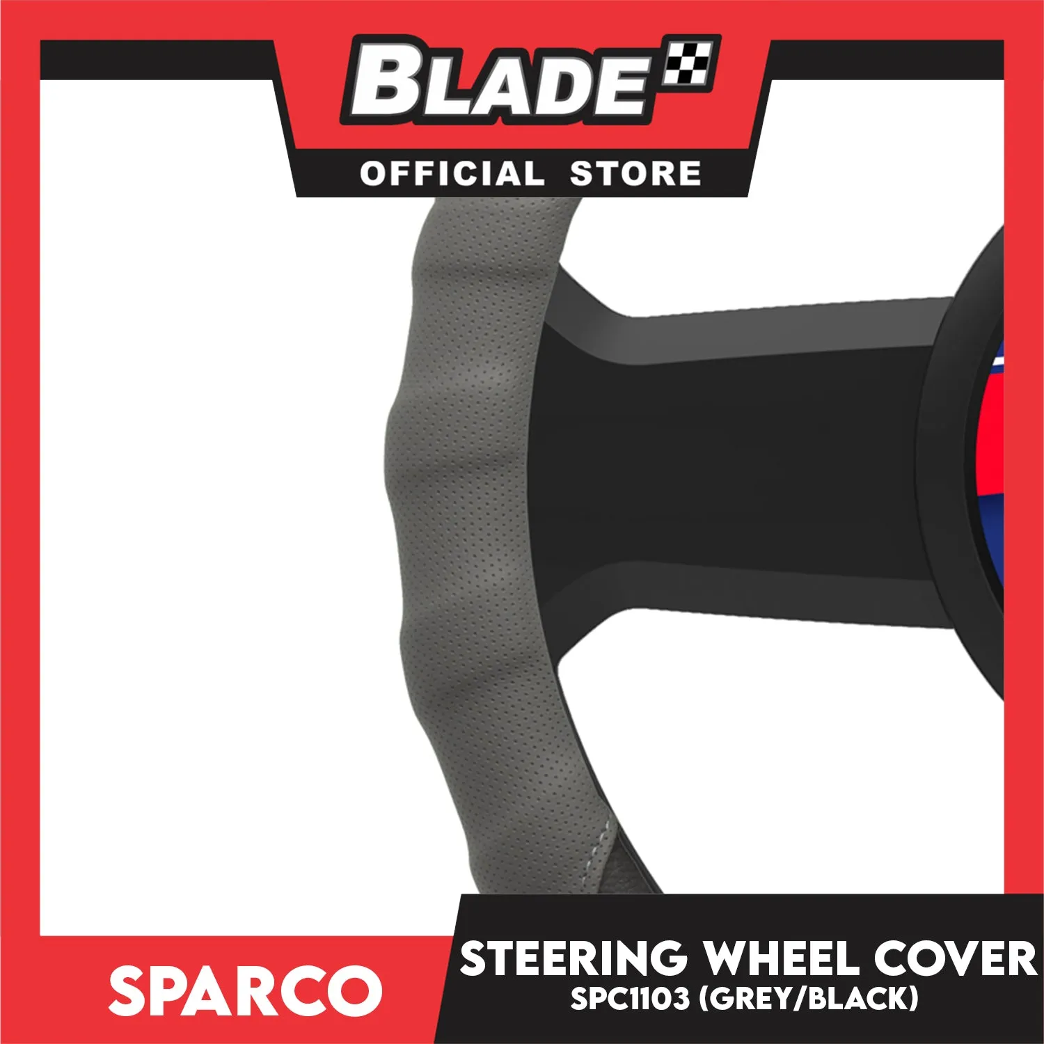 Sparco Steering Wheel Cover SPC1103 (Black/Grey) for Toyota, Mitsubishi, Honda, Hyundai, Ford, Nissan, Suzuki, Isuzu, Kia, MG and more