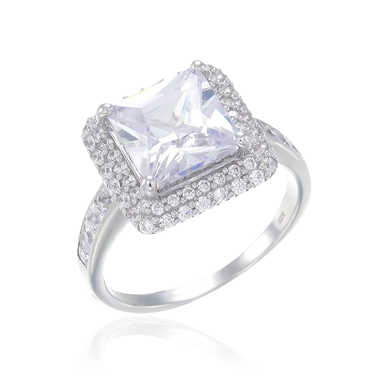 Sparkling Cushion Cut Setting Ring