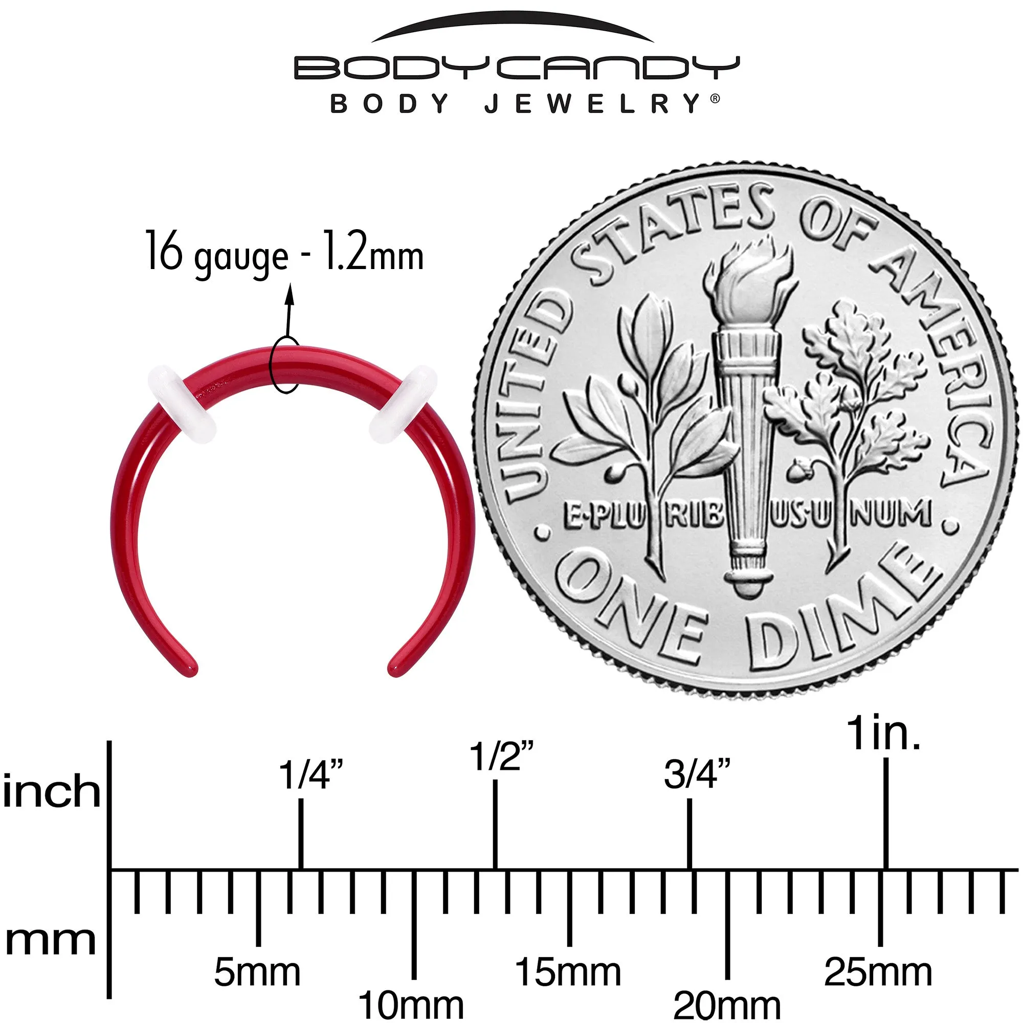 Stainless Steel Crescent Pincher Septum Ring - 14G and 16G