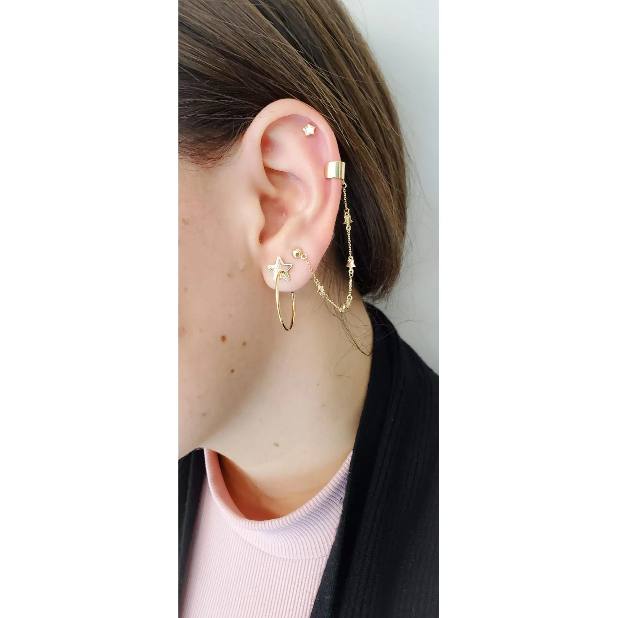 Star Chain Ear cuff Earring