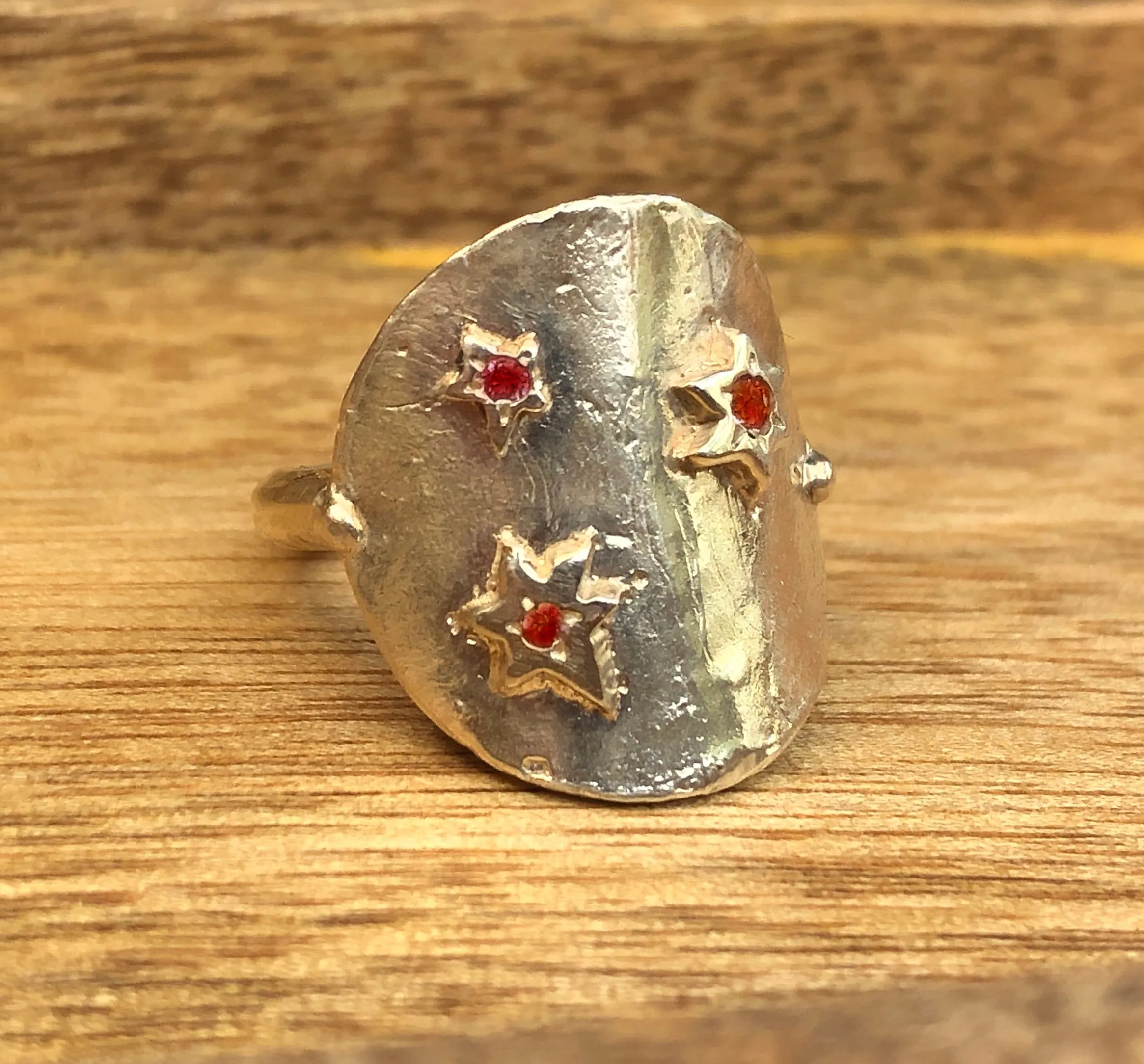 Star Studded Red Sapphire Ring By