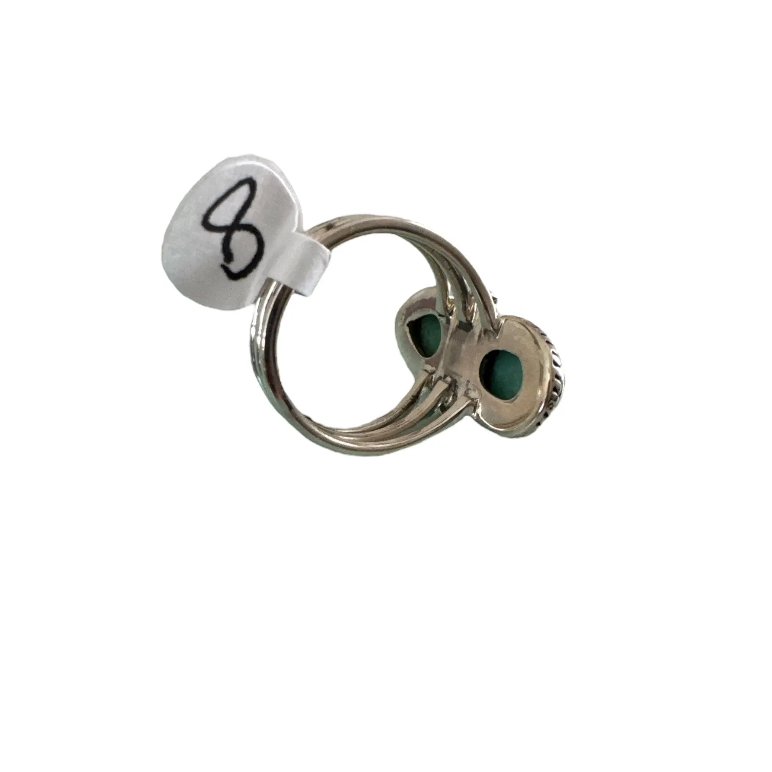 Star Tibetan Turquoise Solid 925 Sterling Silver Ring 8