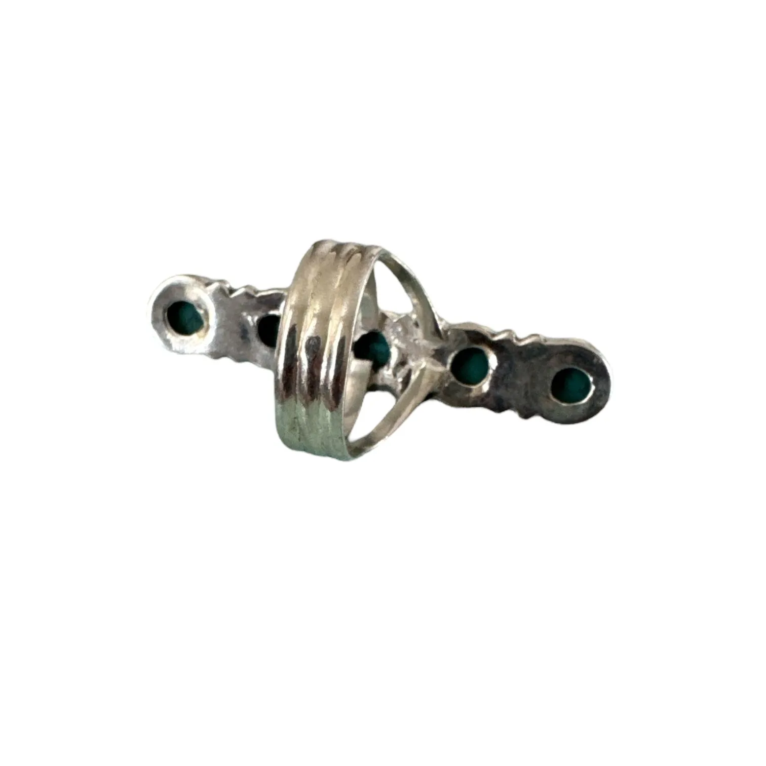 Statement Turquoise Solid 925 Sterling Silver Ring 6.5