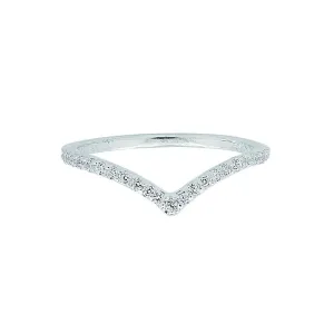 Sterling Silver Cubic Zirconia Chevron Ring