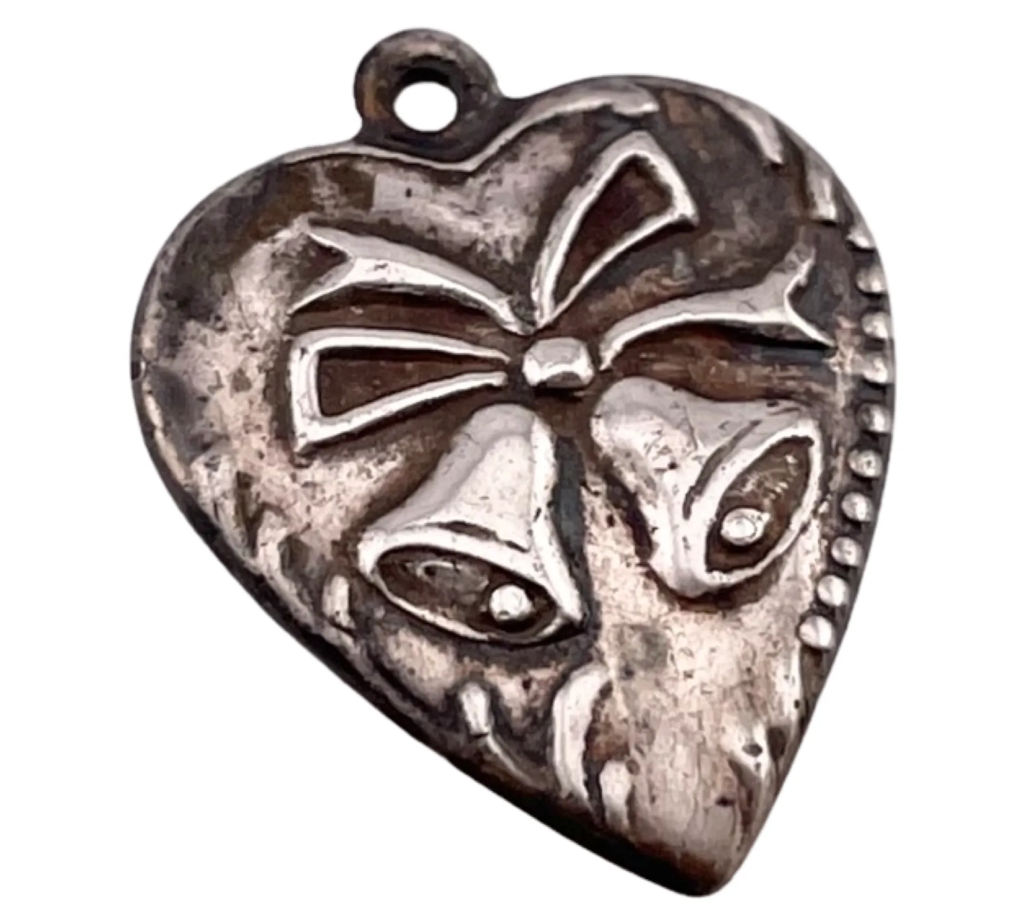 sterling silver heart bells pendant