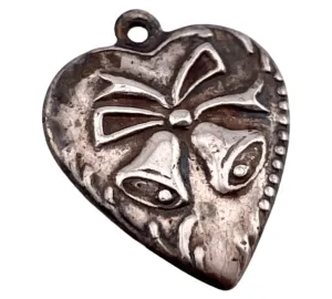 sterling silver heart bells pendant