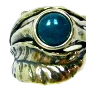 Sterling silver ring for woman  Leaf Bohemian design Blue Kyanite
