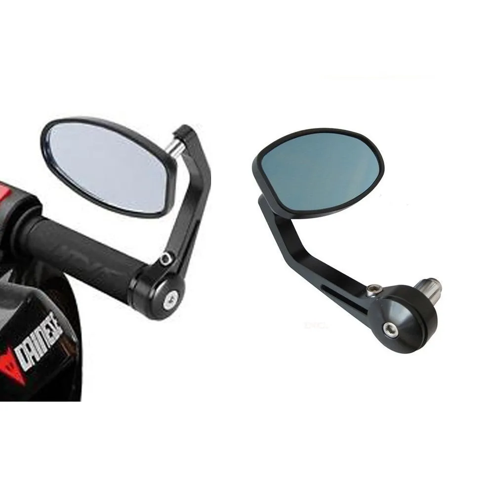Stylist Side Handle Bar Mirror Oval Black.