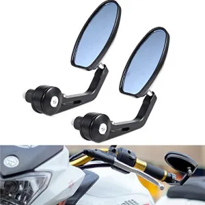 Stylist Side Handle Bar Mirror Oval Black.