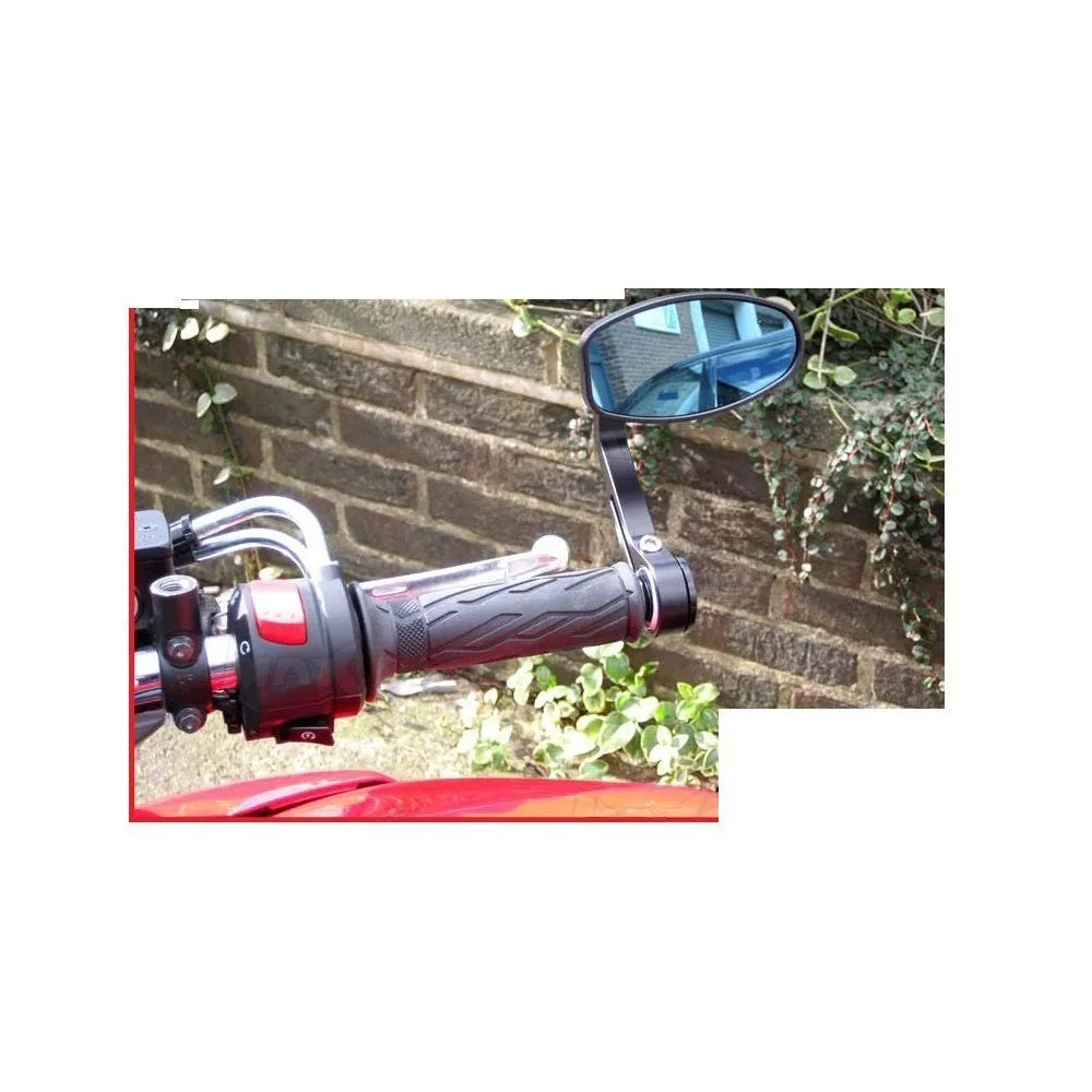 Stylist Side Handle Bar Mirror Oval Black.