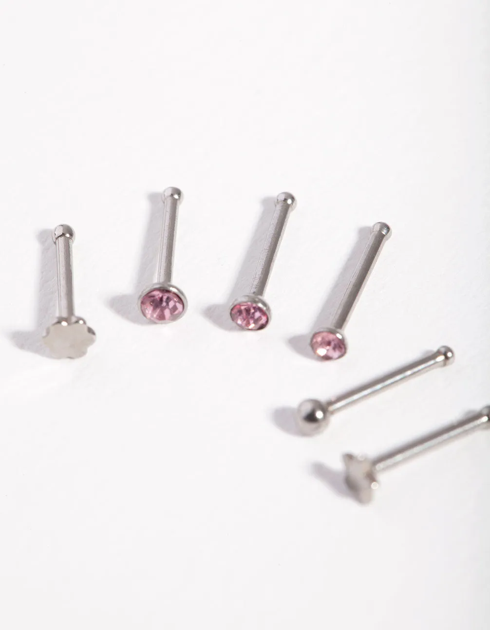 Surgical Steel Graduated Star Nose Stud 6-Pack