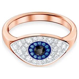 Swarovski Symbolic ring Evil eye, Blue, Rose gold-tone plated