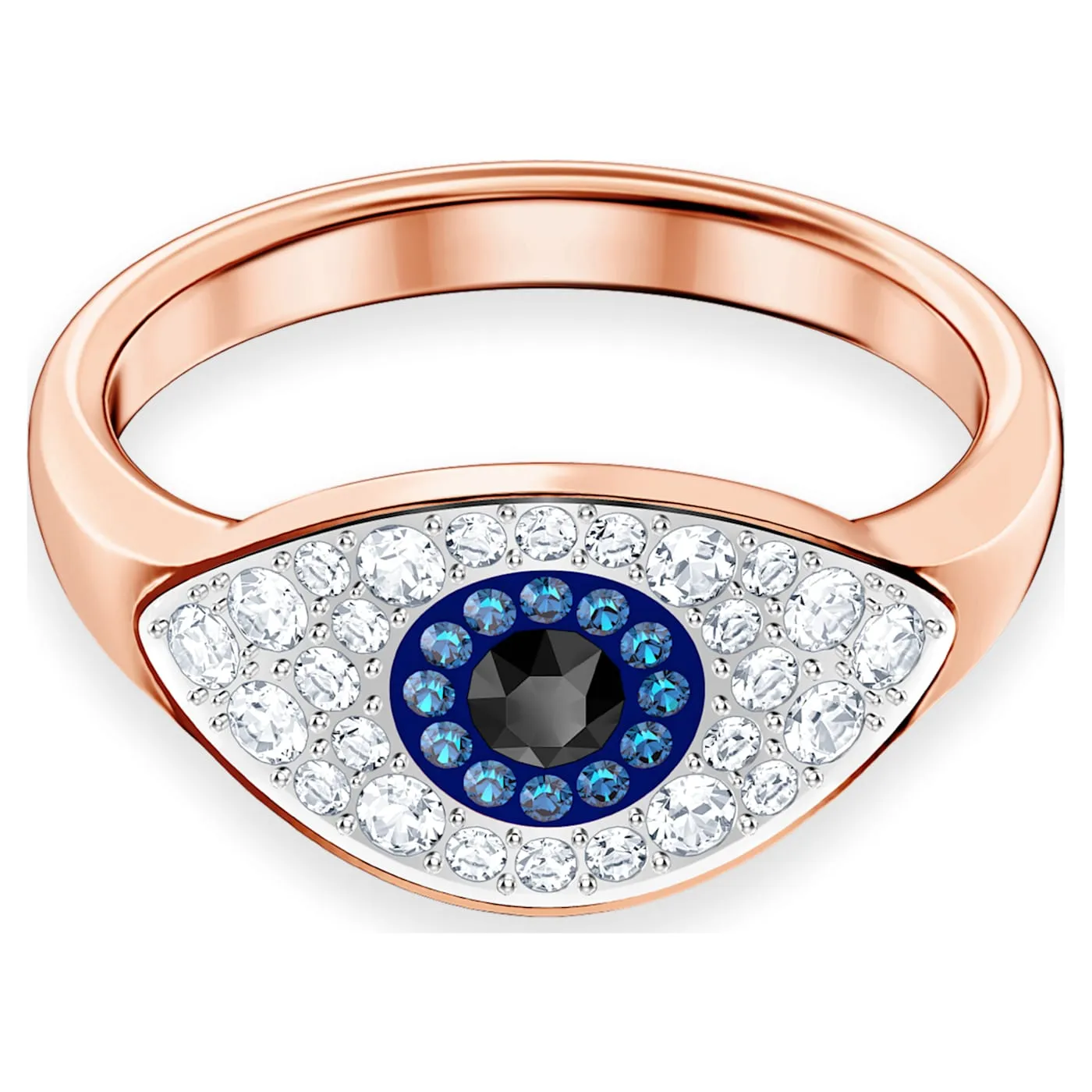 Swarovski Symbolic ring Evil eye, Blue, Rose gold-tone plated