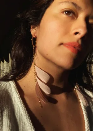 Taylor Pink Feather Earrings