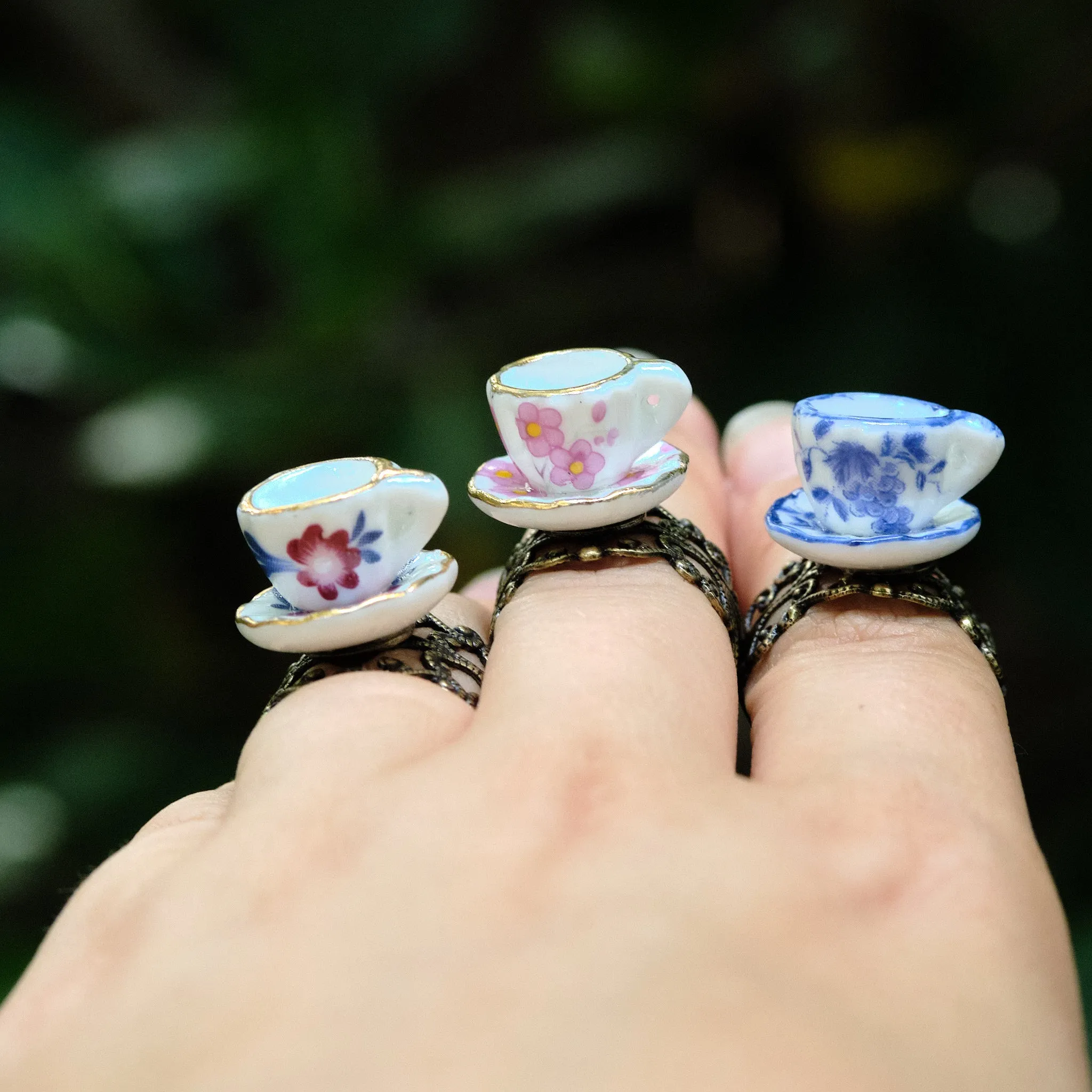 Tea Cup Rings-Different Patterns