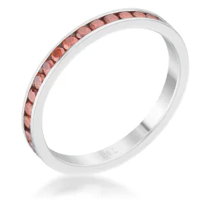 Teresa 0.5ct Dark Champagne CZ Stainless Steel Eternity Band