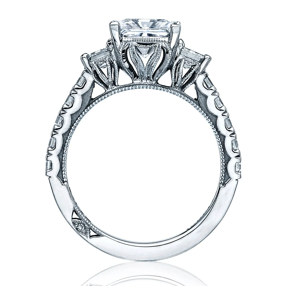 Three Stone Princess Cut Diamond Engagement Ring