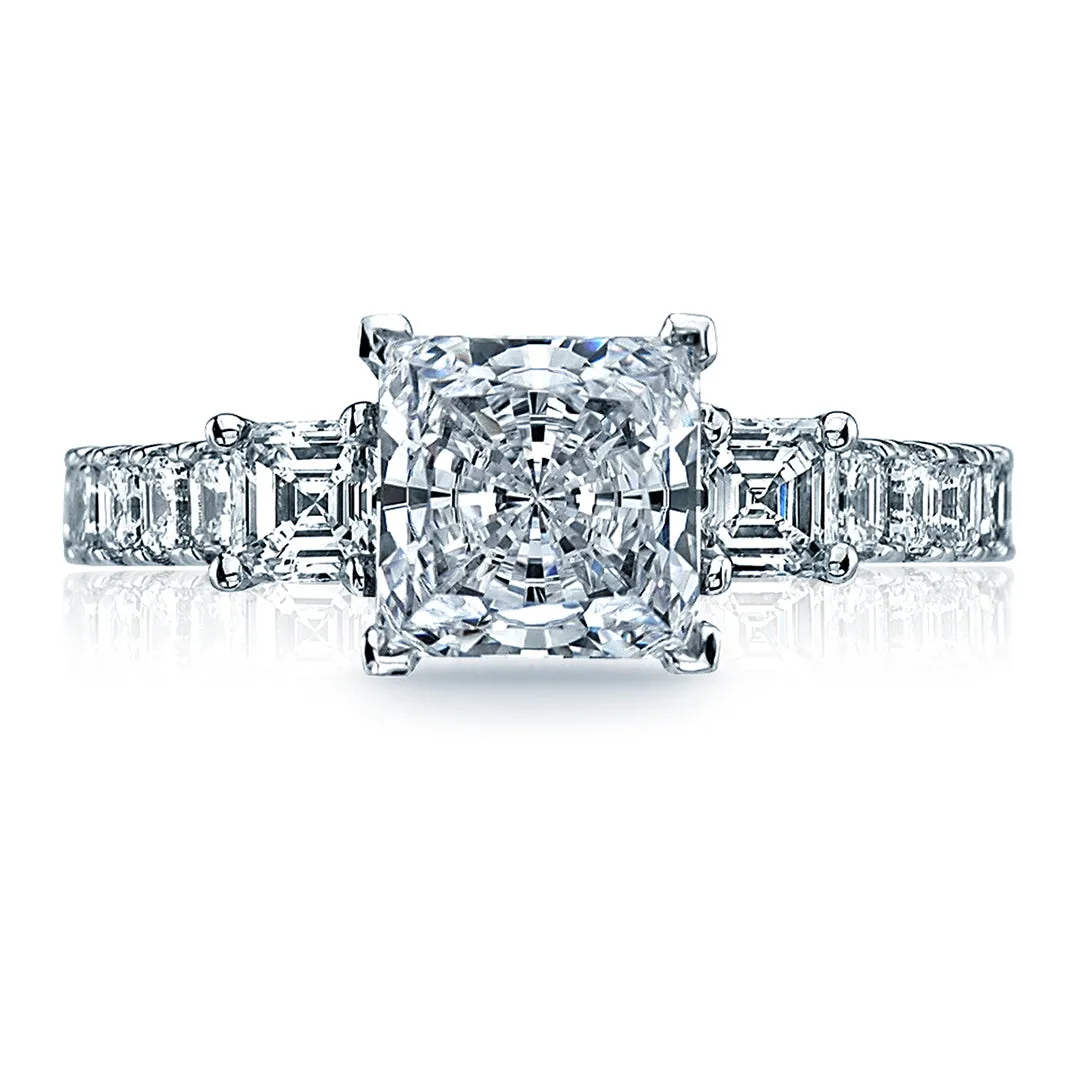 Three Stone Princess Cut Diamond Engagement Ring