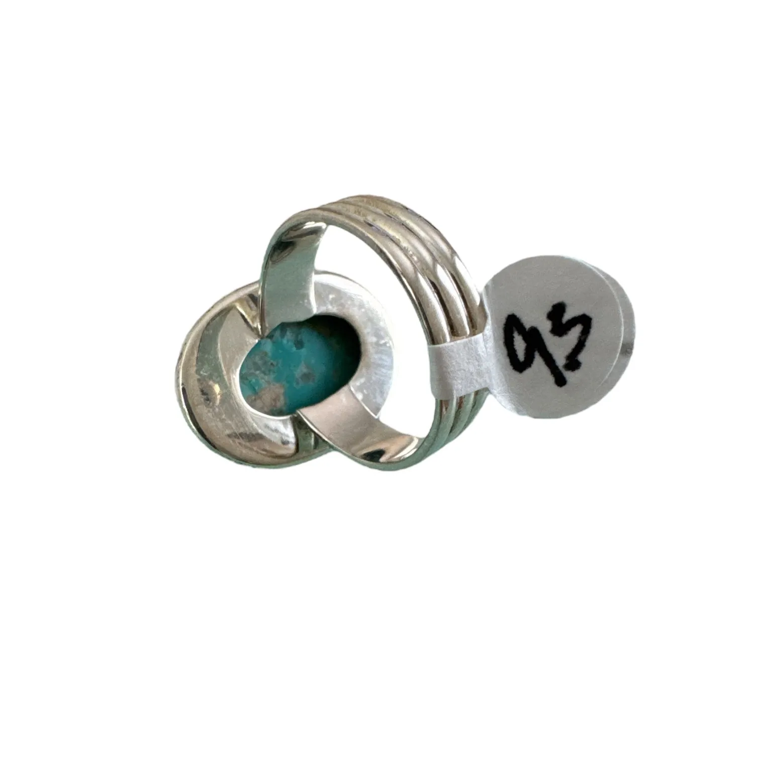 Tibetan Turquoise Solid 925 Sterling Silver 9.5