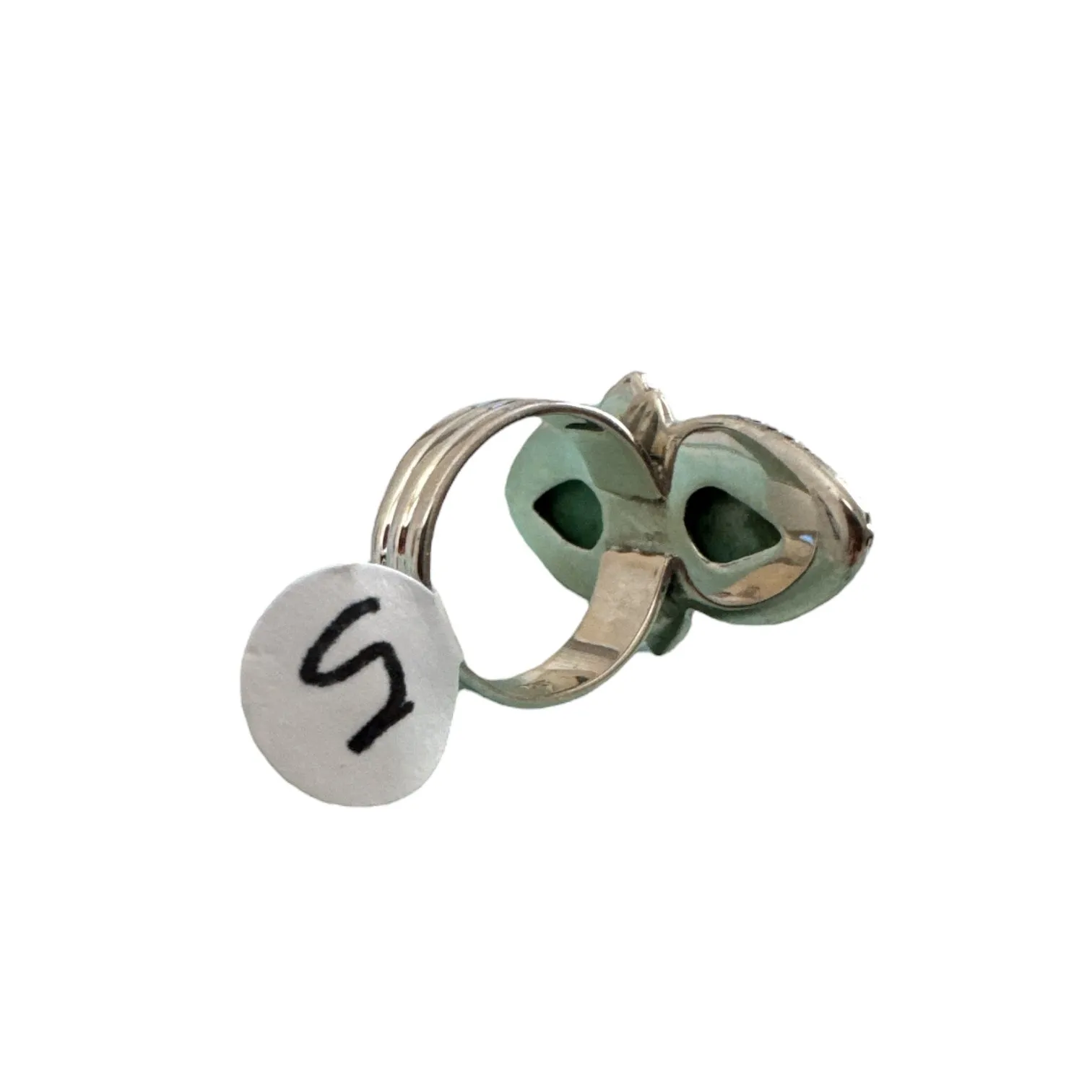 Tibetan Turquoise Solid 925 Sterling Silver Ring 5