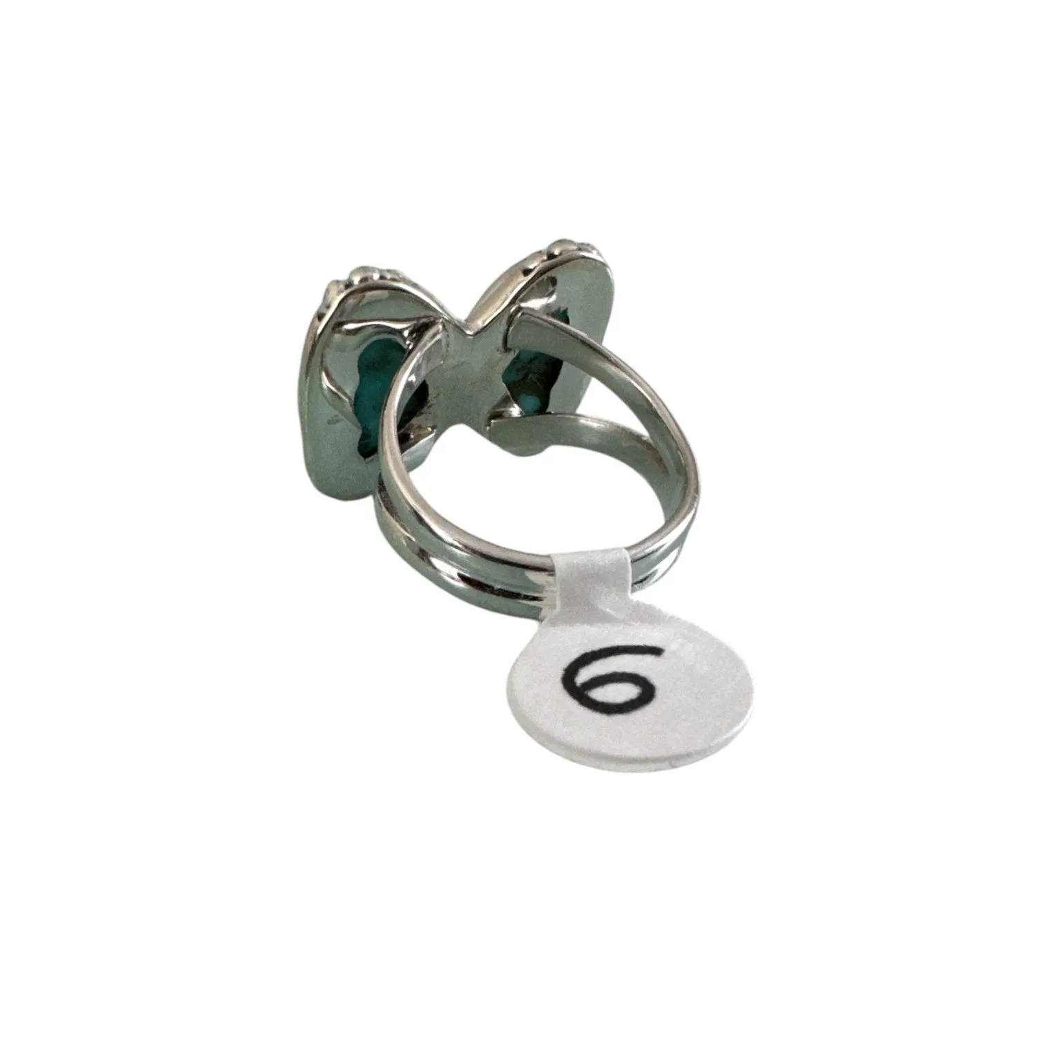 Tibetan Turquoise Solid 925 Sterling Silver Ring 6