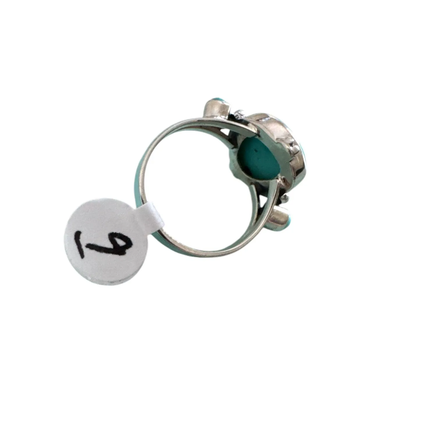 Tibetan Turquoise Solid 925 Sterling Silver Ring 9