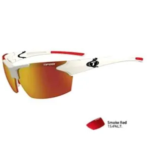 Tifosi Jet Matte White Sunglasses - Smoke Red