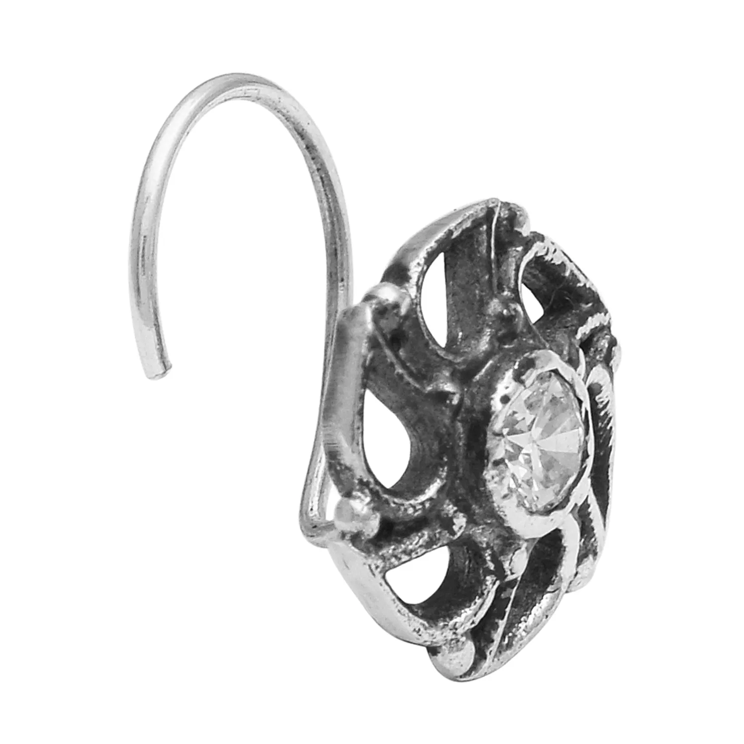Traditional Black Oxidized Nose Pin 925 Sterling Silver Plated Studs Nose Pin Handmade jewelry
