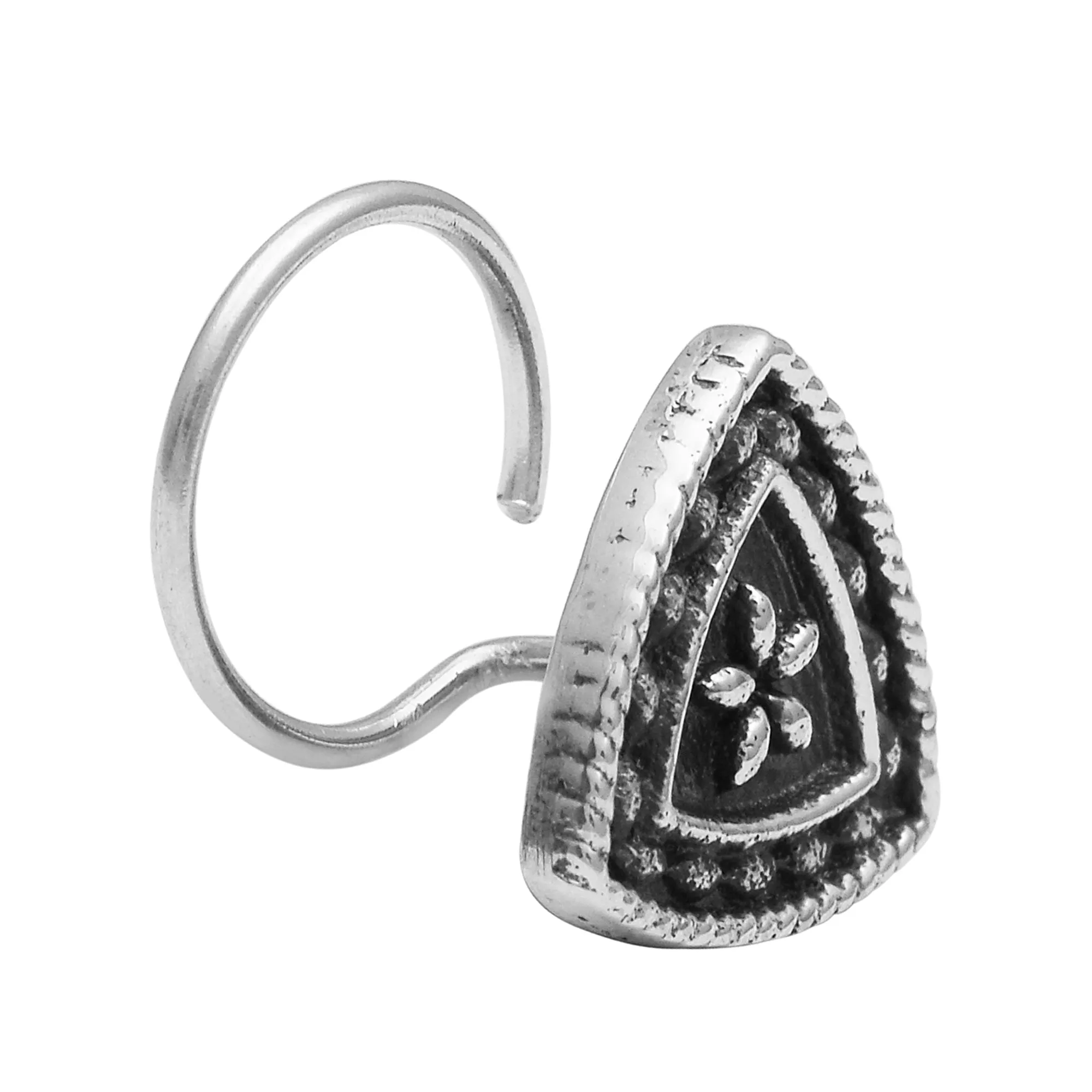 Triangle Black Nose Pin Oxidized Jewelry For Women 925 Sterling Silver Studs Nose Pin