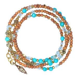 Turquoise & Aqua Marine 4X Wrap Bracelet