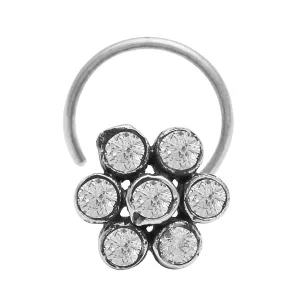 Unique Black Oxidized Bollywood Style Nose Pin Indian Traditional Nose Pin