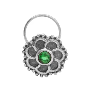 Unique Handmade Green Gemstone Nose Pin Vintage Indian Traditional Nose Pin