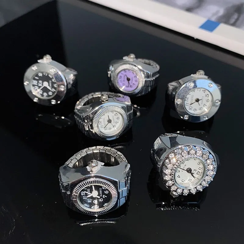 Unique Silver Watch Style Ring For Women Anniversary Party Jewelry