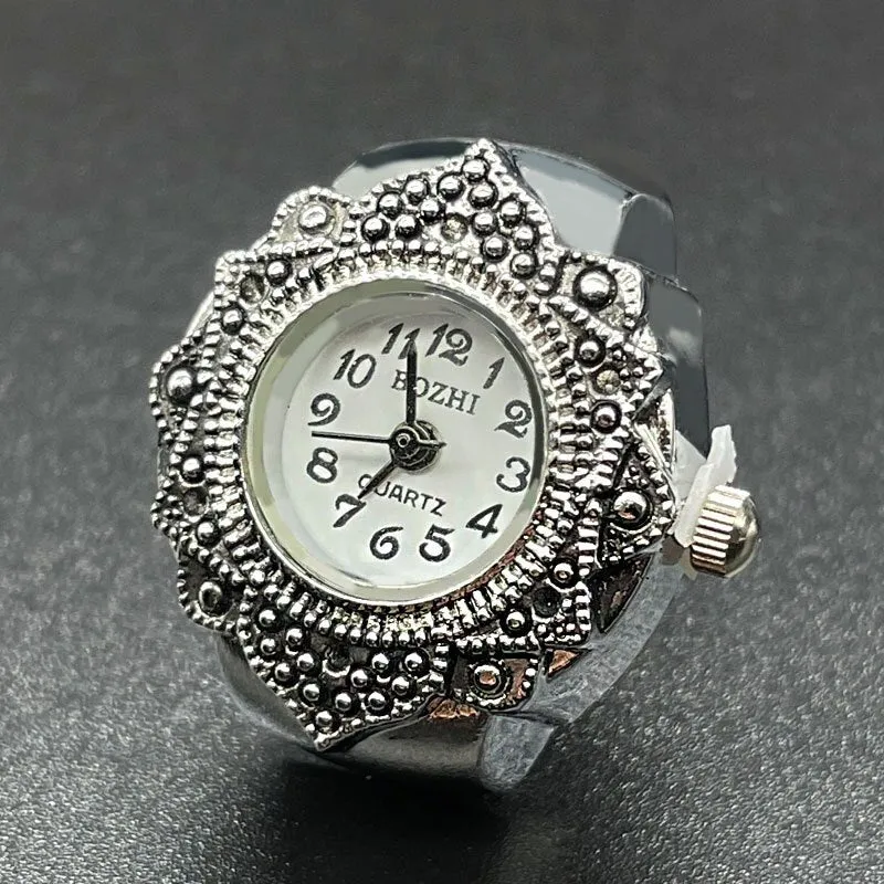 Unique Silver Watch Style Ring For Women Anniversary Party Jewelry